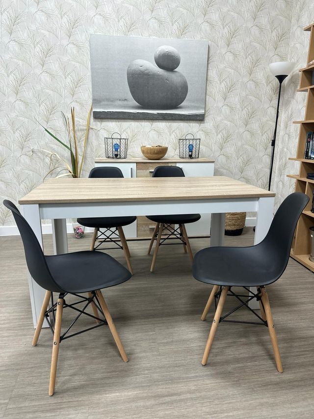 Mesa Comedor Nuevo + 4 Sillas Nordicas Oferta
