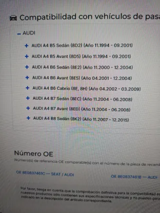 Mecanismo elevalunas delantero izquierdo Audi