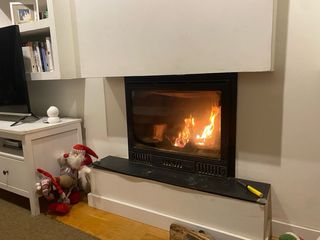 Insertable chimenea cristal y metal