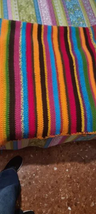Manta tejida a mano multicolor 150*200