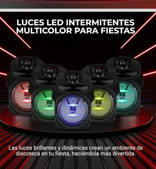 Altavoz Pyle Negro con Luces LED