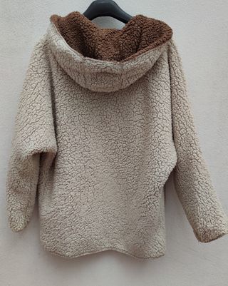 Abrigo/Chaqueta borreguito reversible Beige/Marrón