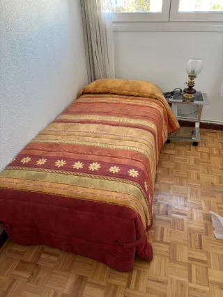 Cama individual con mesita y armario