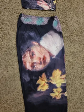 Conjunto dos piezas mujer estampado en licra.