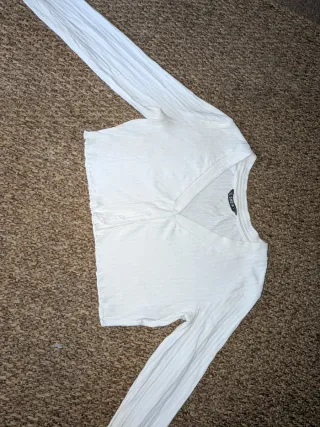 Top SHEIN blanco manga larga XS