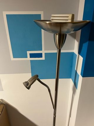 Lámpara de pie metal y cristal