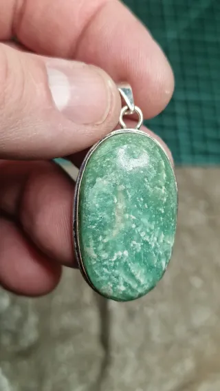 Colgante de Amazonita Verde en Plata