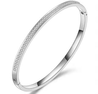 Pulsera plateada con circonitas