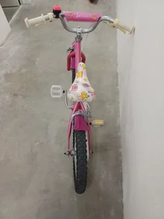 Bicicleta infantil rosa,de 16 pulgadas