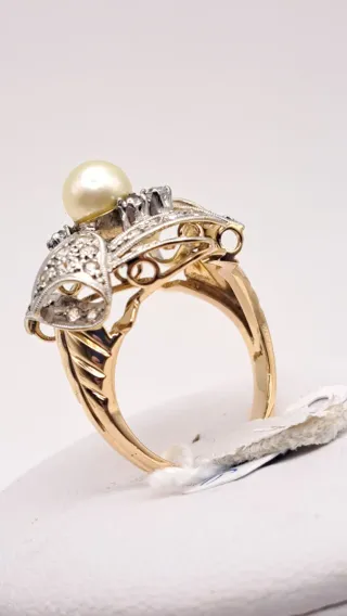 Anillo Oro 18K Perla