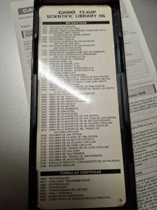 REBAJADO!Calculadora Casio FX-850 P Manual y RP-33