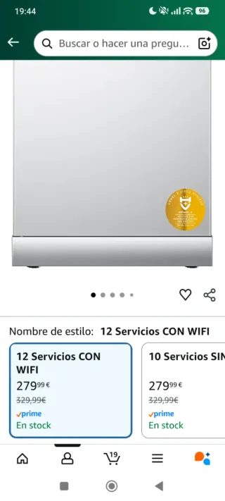 Lavavajillas 12 cubiertos WiFi