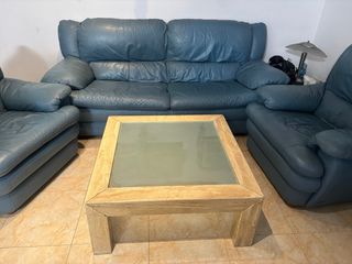 Mesa de centro mármol y cristal