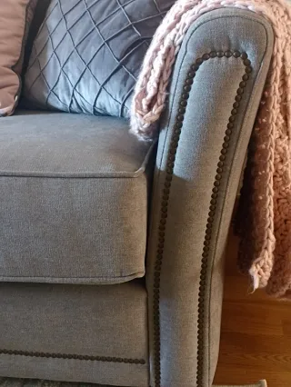 Sofá 3 plazas gris verdos