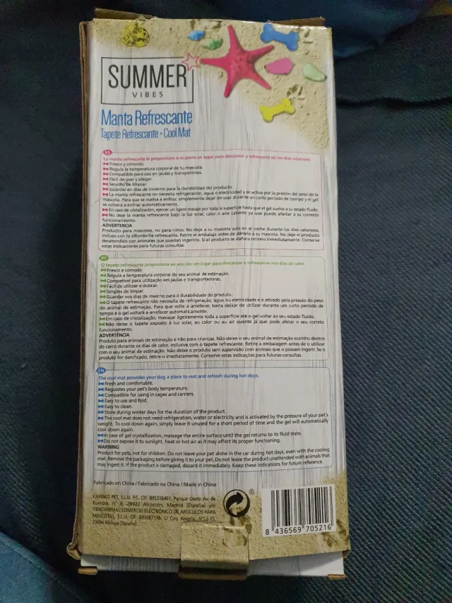 Manta Refrescante para Mascotas Tamanho M