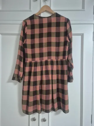 Vestido Indi & Cold cuadros rosa y marrón