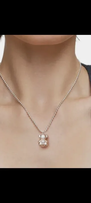 Colgante Oso Perla Plata Tous