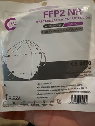Mascarillas FFP2 NR Alta Protección tengo 80.mil
