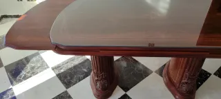 Mesa de ebanista madera y cristal