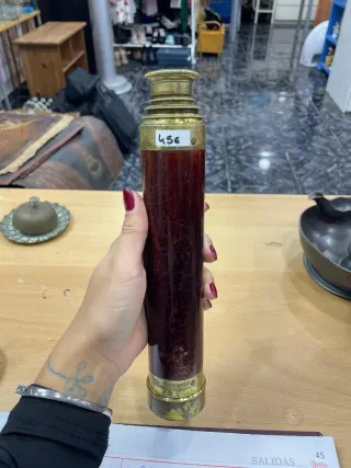 Catalejos antiguos madera y latón