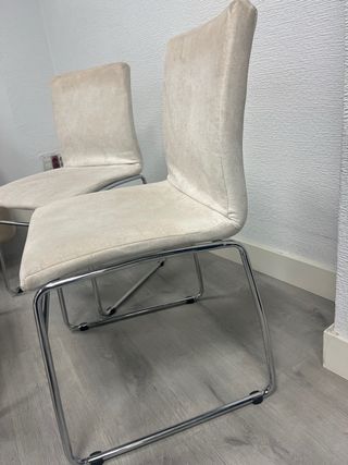 silla comedor tela y metal