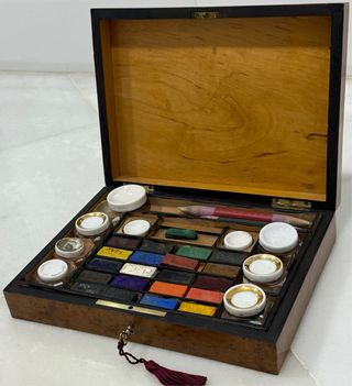 ANTIGUA EXCLUSIVA CAJA PINTURAS FRANCIA S.XIX