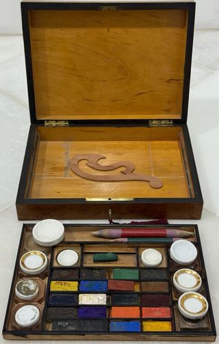 ANTIGUA EXCLUSIVA CAJA PINTURAS FRANCIA S.XIX