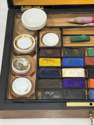 ANTIGUA EXCLUSIVA CAJA PINTURAS FRANCIA S.XIX