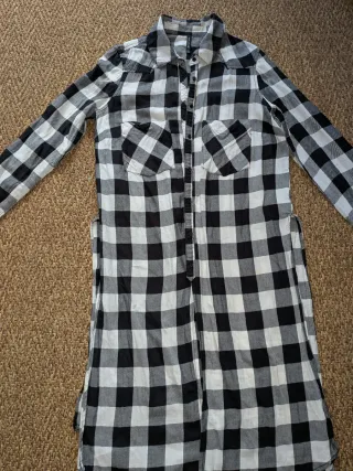 Camisa larga a cuadros