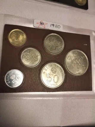 Lote monedas  España *75 *77 *79 *80 *81 *82