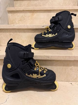 Patines Oxelo Freeskate Negros y Dorados