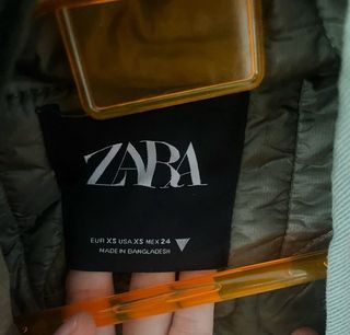 Cazadora Zara Verde Militar Talla M