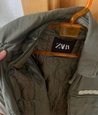 Cazadora Zara Verde Militar Talla M