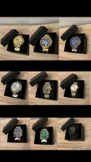 Lote 9 relojes hombre oro y plata