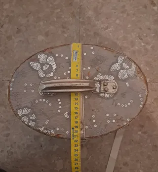 Joyero vintage ovalado con lentejuelas