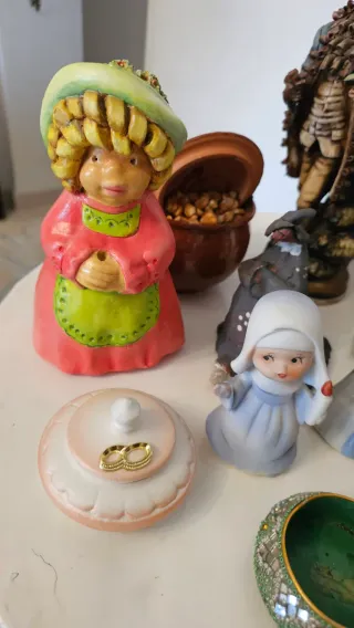 Lote 14 adornos cerámica/porcelana