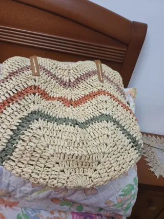 Bolso de rafia mujer multicolor