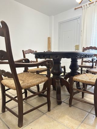 Conjunto mesa, 6 sillas y aparador
