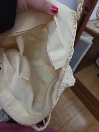 Bolso de rafia redondo para mujer