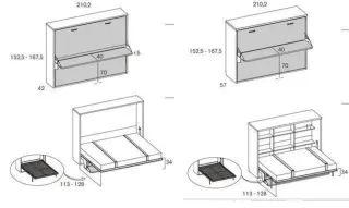CONJUNTO DE CAMA ABATIBLE CON MESA Y ARMARIO RMBO