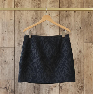 Zara Black Jacquard Swirl Mini Skirt