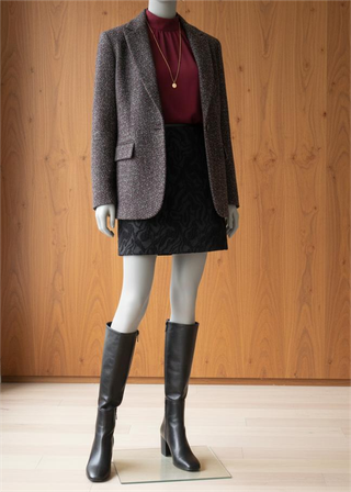 Zara Black Jacquard Swirl Mini Skirt