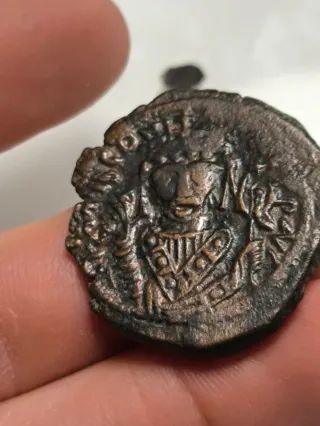 Moneda Bizantina Follis Maurice Tiberius