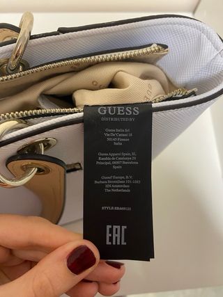 Bolso Guess Blanco y Dorado
