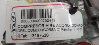 COMPRESOR AIRE ACONDICIONADO OPEL COMBO (CORSA C) Familiar   |   0.01 - ...