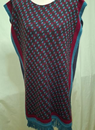 Chaleco punto sin mangas flecos talla única