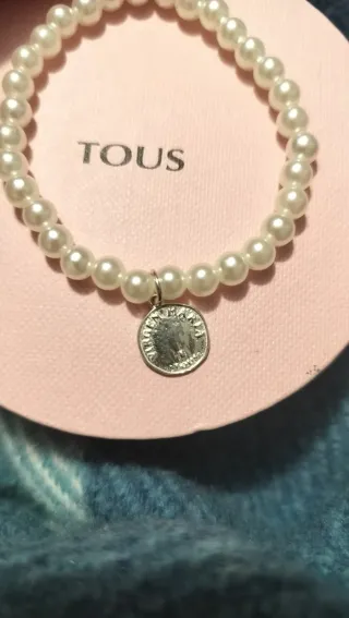 Pulsera perlas Virgen Niña Plata