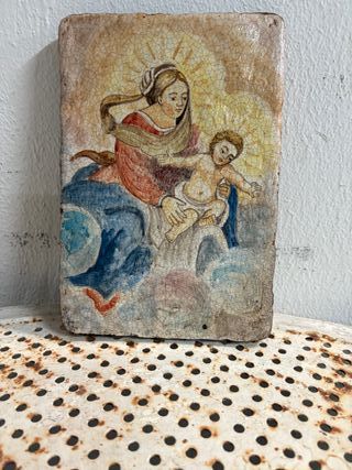 Mattonella antica dipinta