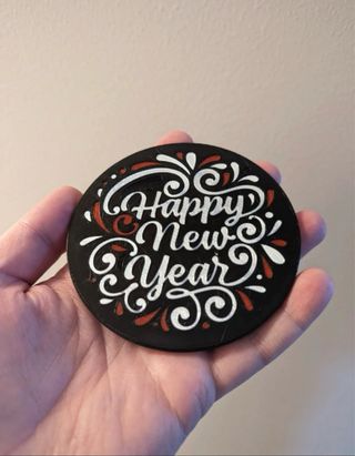 Base de copo Feliz Ano Novo