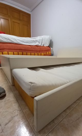 2 Camas Nido Madera Maciza 90x90cm y 90x 200cm